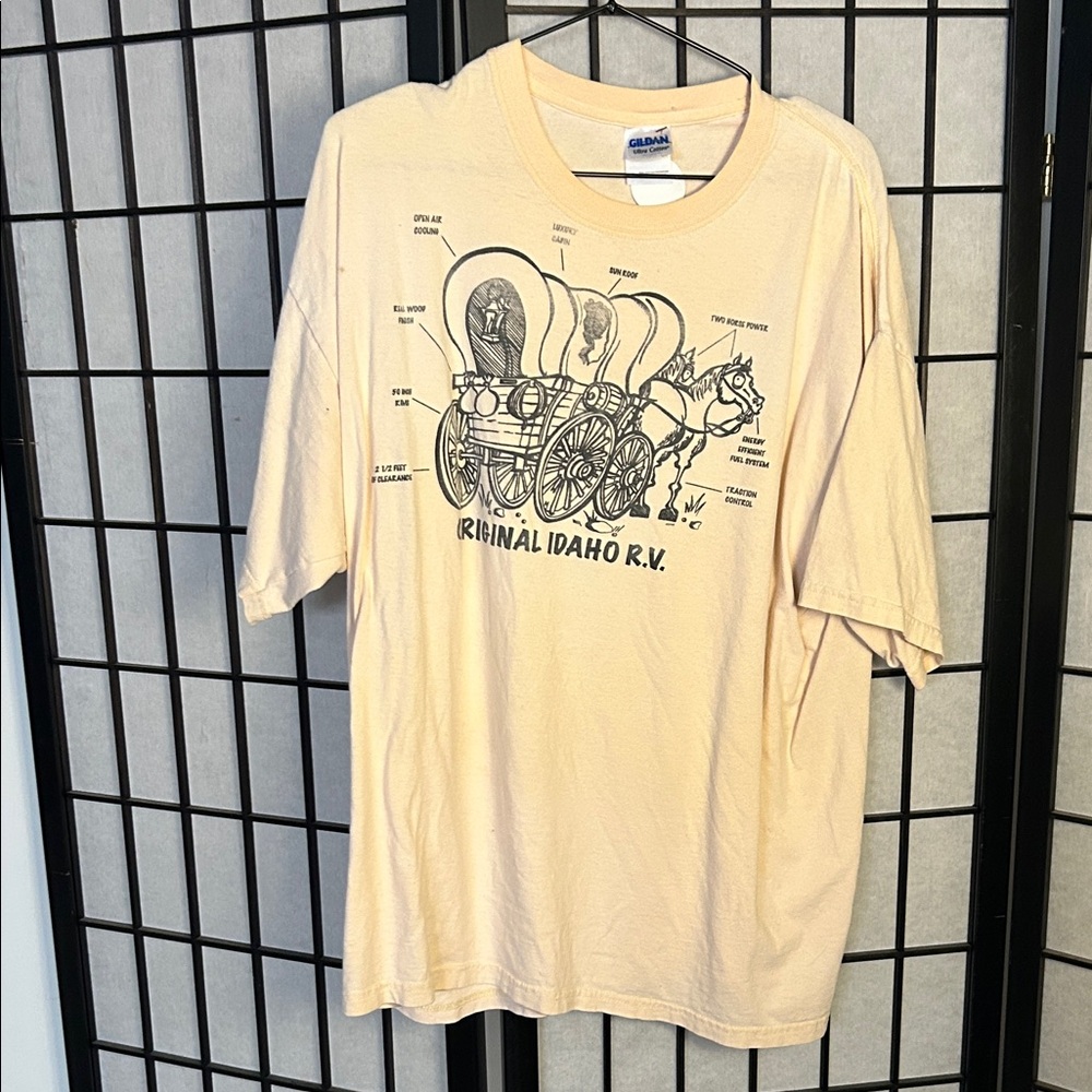 Gildan Beige Graphic Men's T-Shirt
